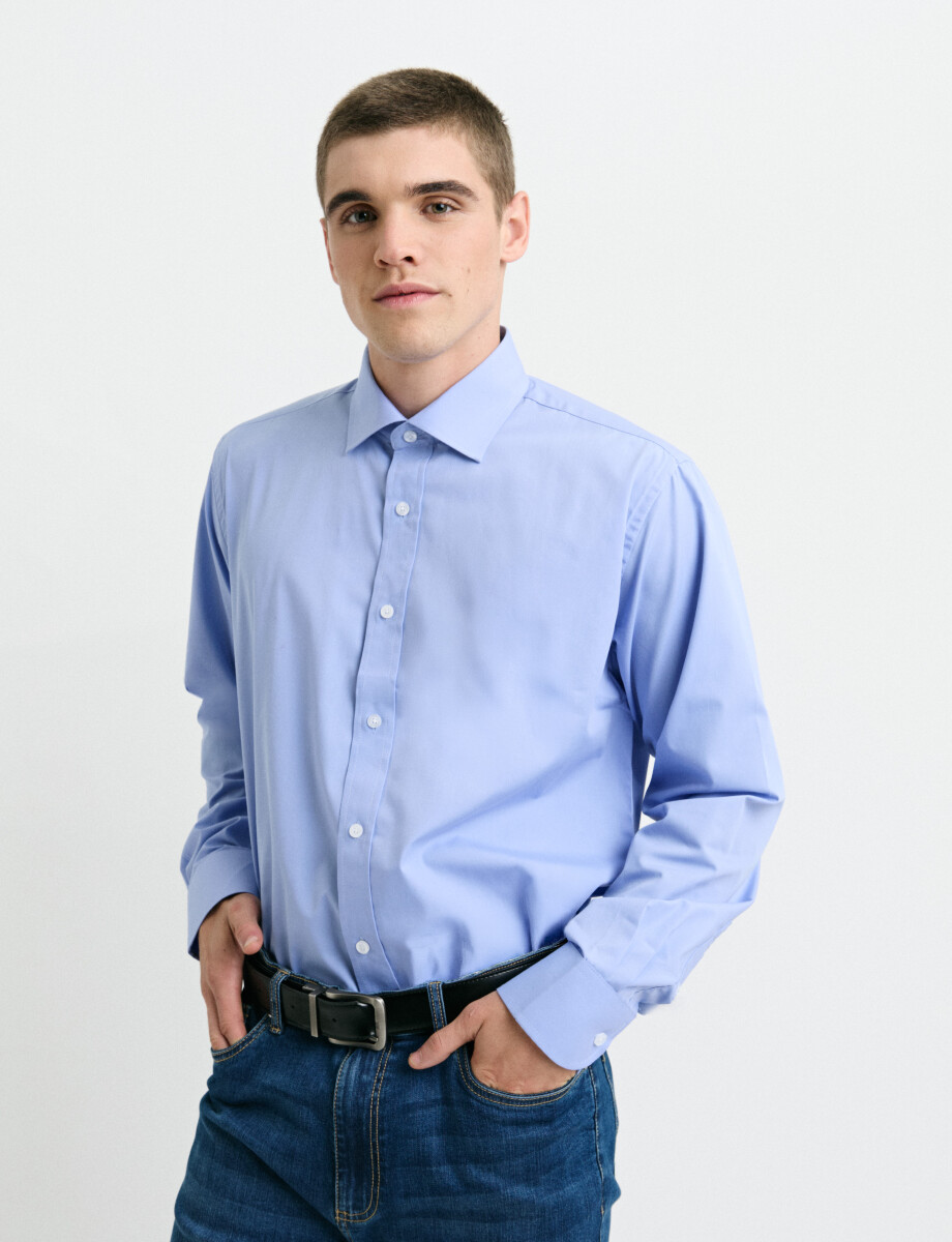 011683 CAMISA VESTIR HARRINGTON LABEL Celeste Oscuro