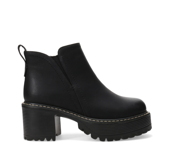 Bota OLY con elasticos taco y plataforma Black