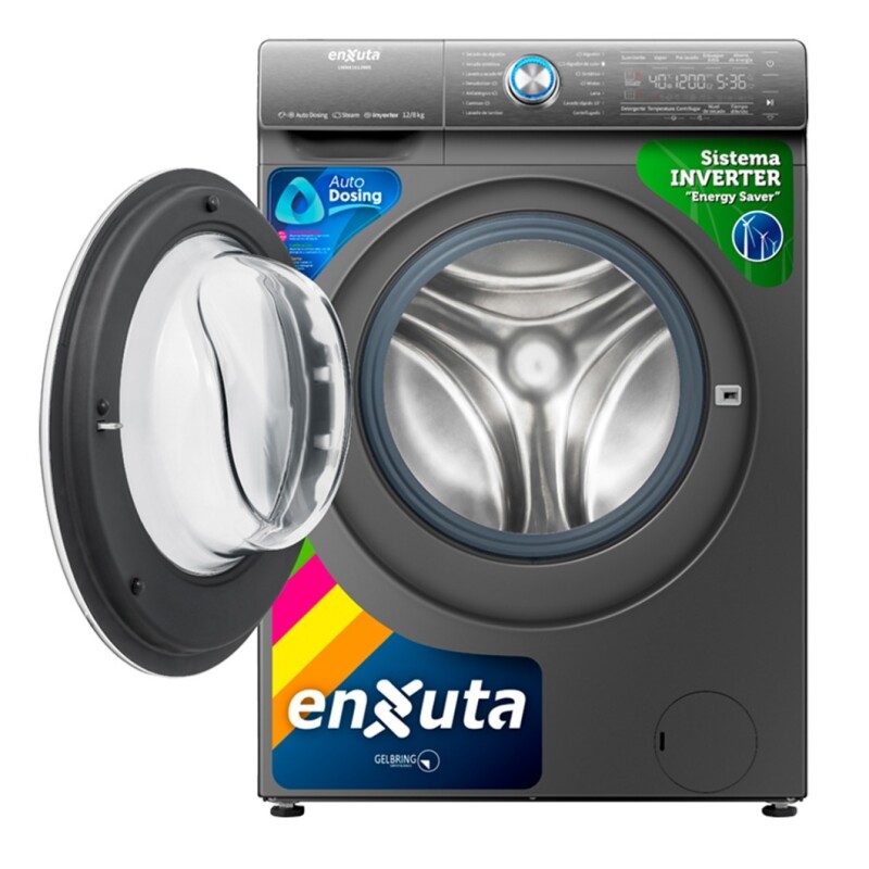 Lavasecarropas Inverter Digital Enxuta Lsenx161280s 12-8 Kg Color Gris Lavasecarropas Inverter Digital Enxuta Lsenx161280s 12-8 Kg Color Gris