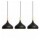 Pack x3 Lámparas Colgantes Bambú Metal E27 Diseño Nórdico Negro