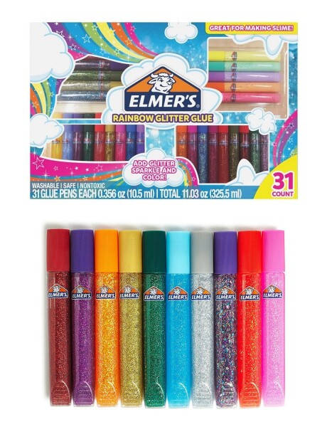 Set Slime Elmer´s Glitter Glue - 31 piezas pegamento con brillante Set Slime Elmer´s Glitter Glue - 31 piezas pegamento con brillante