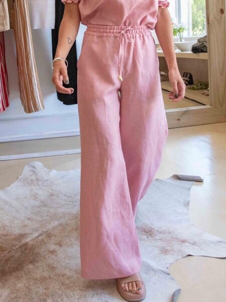 Pantalón Lino Style Rosa