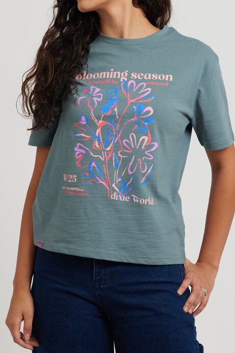 T-SHIRT ASHLIL DIXIE Azul Piedra