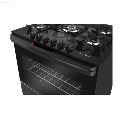 COCINA TEM TODA A GAS NEGRA LUNA GLASS 5H B Z2718 Cocina Tem Toda A Gas Negra Luna Glass 5h B Z2718