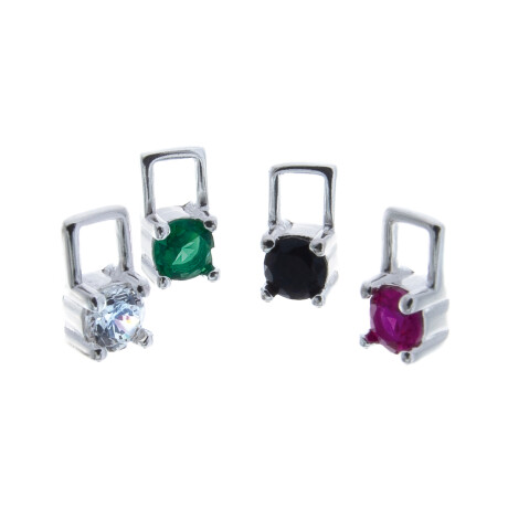 Par de aros de plata 925 con circonias colgante. Par de aros de plata 925 con circonias colgante.