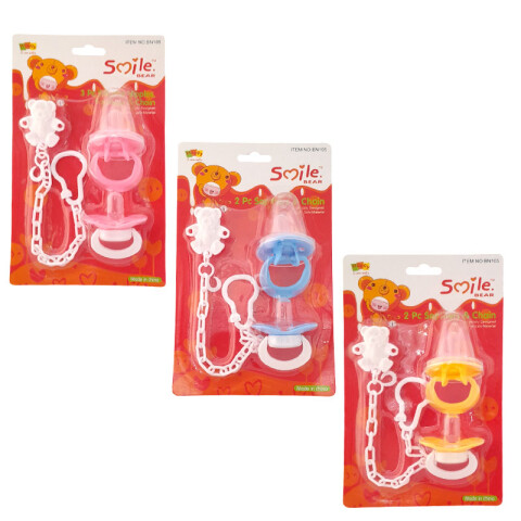 OUTLET Chupete 2 pcs con cadena blíster Outlet Chupete 2 Pcs Con Cadena Blíster