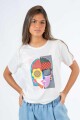 Remera rostros Blanco