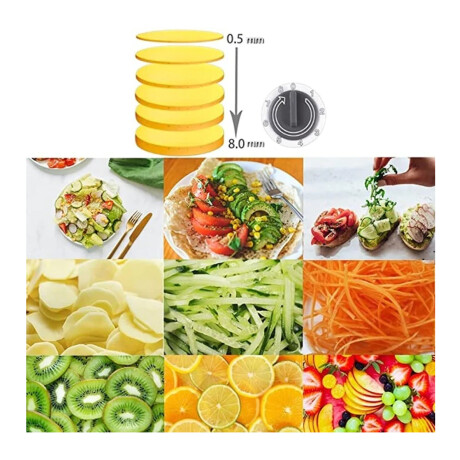Cortador Rebanador Rallador Procesador Manual de Verduras Naranja