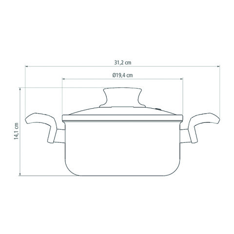 Olla con dos asas modelo "PARIS", Ø18cm -TRAMONTINA TR5987