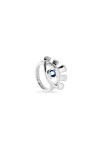 ANILLO EN ALEACIÓN DE METALES BAÑADO EN PLATA DE LEY EN FORMA DE OJO CON CRISTAL FACETADO AZUL Anillo