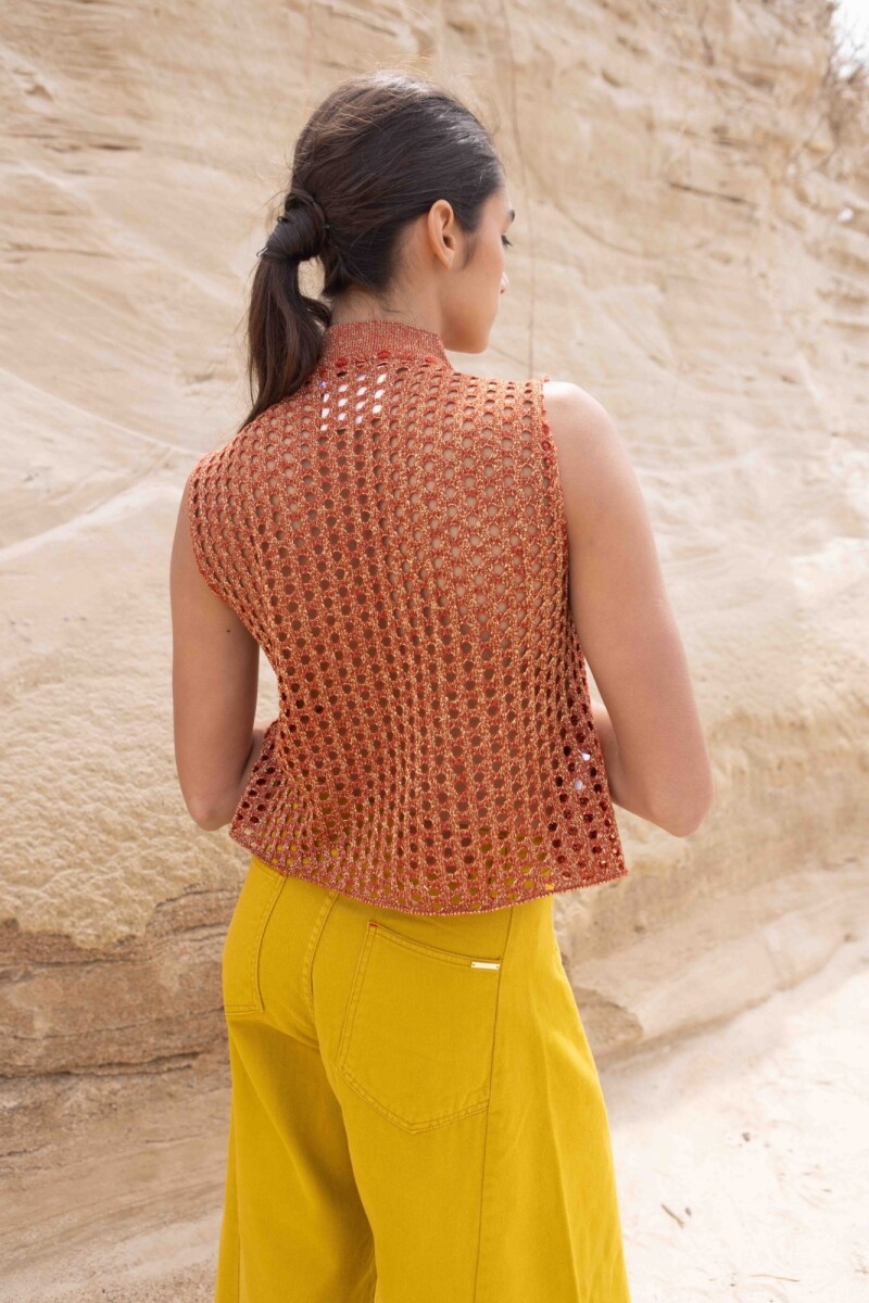 TOP MULTI KNIT Terracota