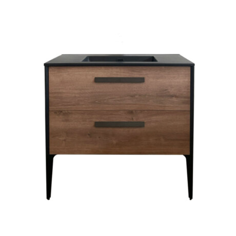 MUEBLE MDF 90x46x82cm COLOR CHERRY BACHA NEGRA - SERIE GIGLIA GAMAS DE MARRON