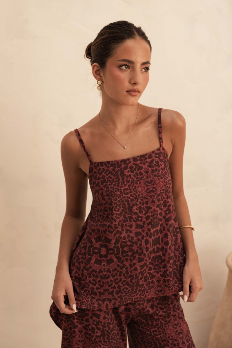 BLUSA AMELIE ROUGE WILD CHEETAH BLUSA AMELIE ROUGE WILD CHEETAH