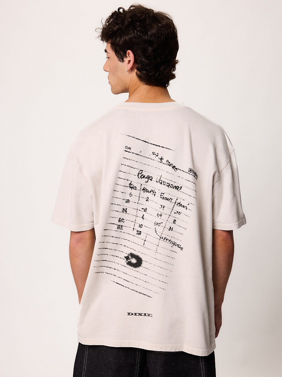 T-SHIRT M/C CARTAS DIXIE - Gris Claro 