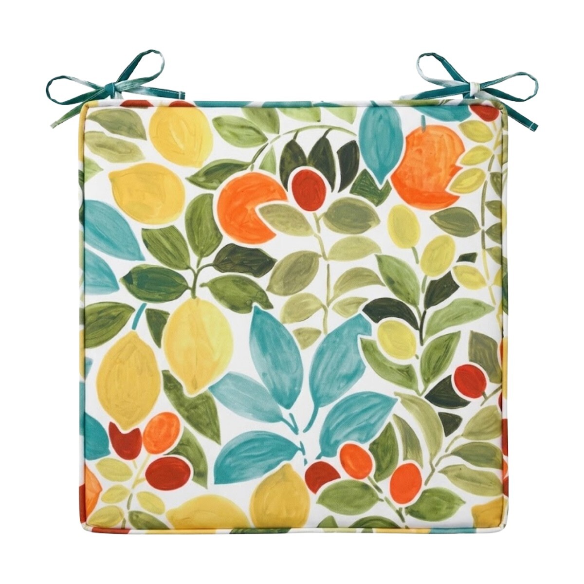 COJIN CUAD ESTAMP LIMON 40X40X5CM P/SILLA 