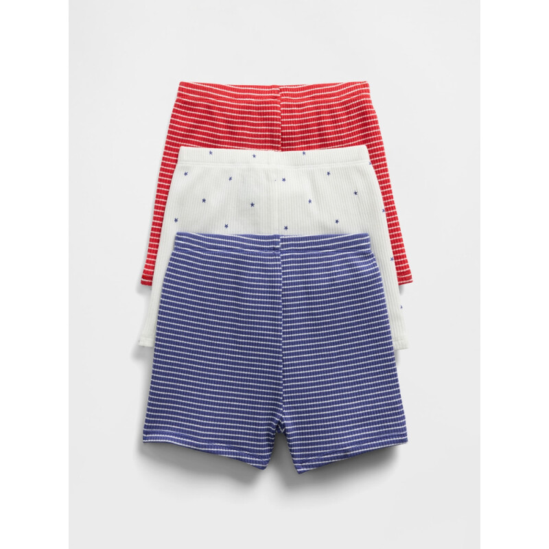 3PK RIB KNIT SHORT NAVY STRIPE