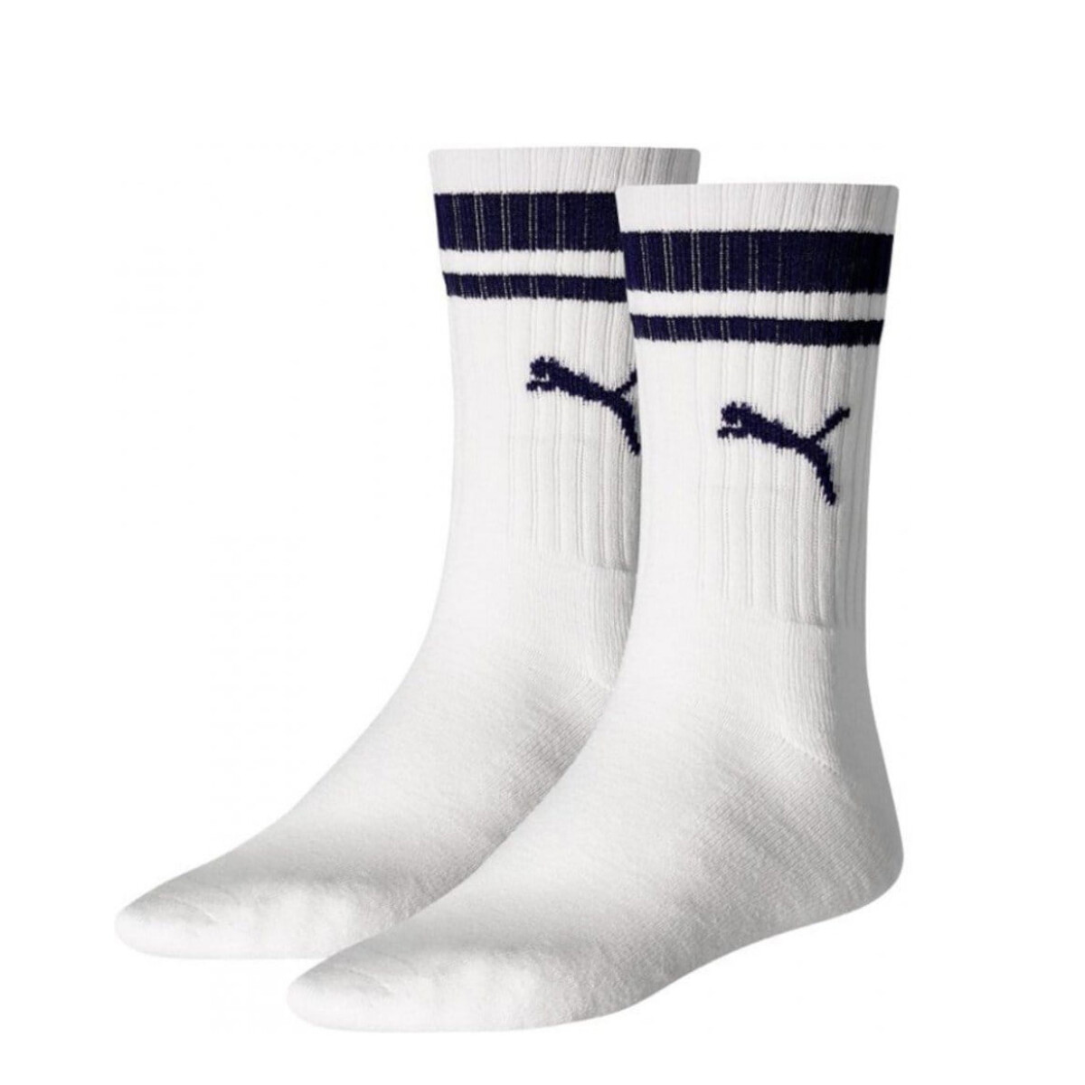 Medias Unisex Puma x2 Crew Heritage Puma - Blanco - Negro 