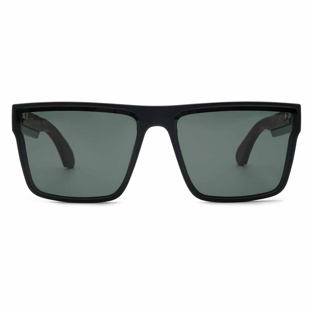 Lentes De Sol Bambu E Madeira Cuadrado - Unisex Verde/Negro