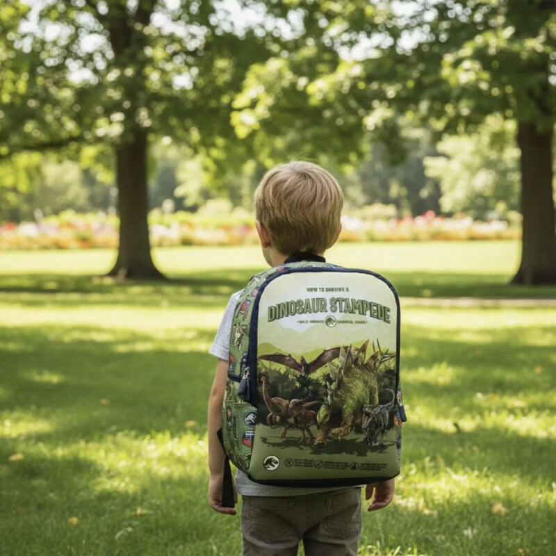 Mochila infantil en neopreno con personajes 27 cm JURASSIC AZUL