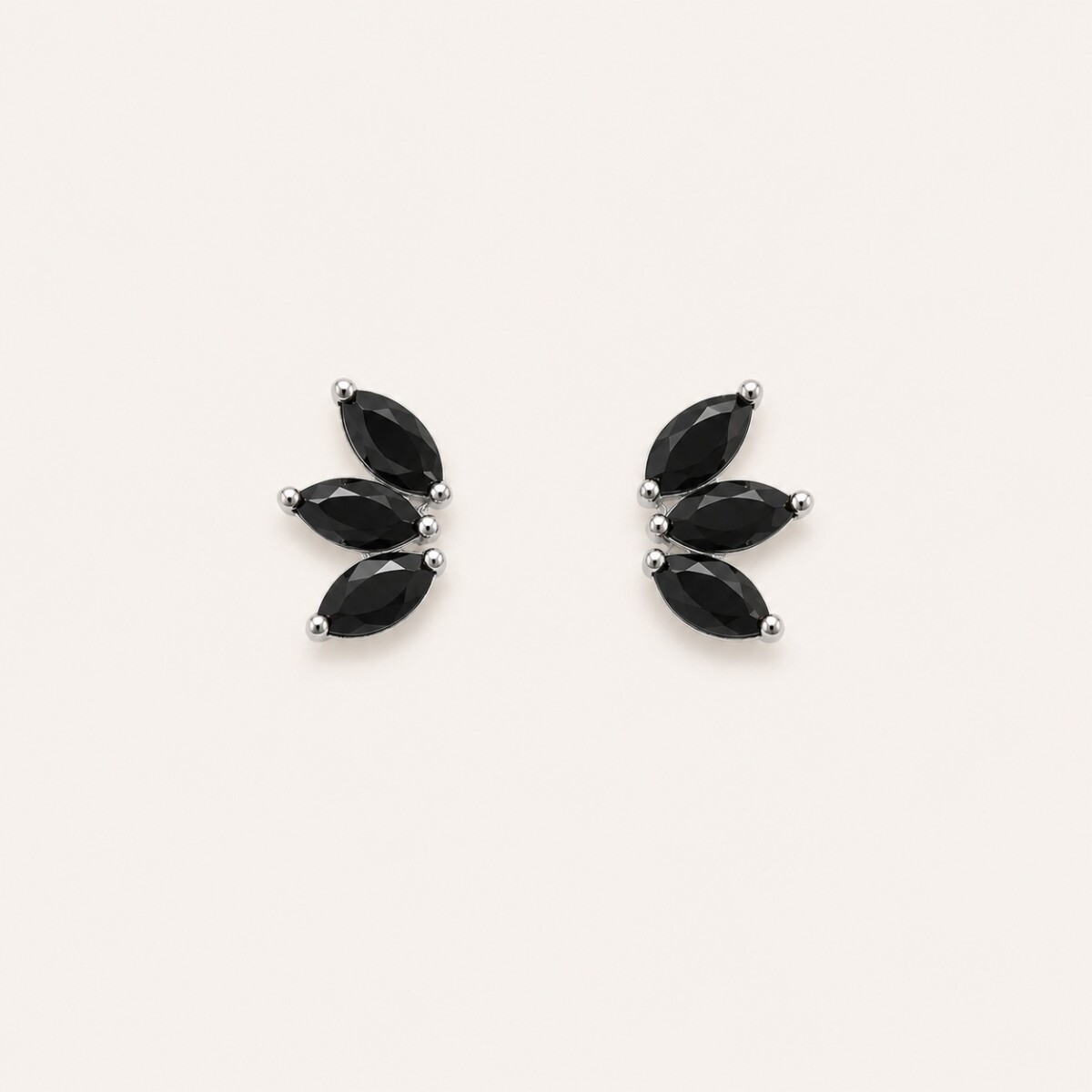 Caravanas Petals Onix - Plata 925 