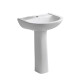 LAVATORIO CON PEDESTAL DE LOZA SANITARIA BARI BLANCO BLANCO