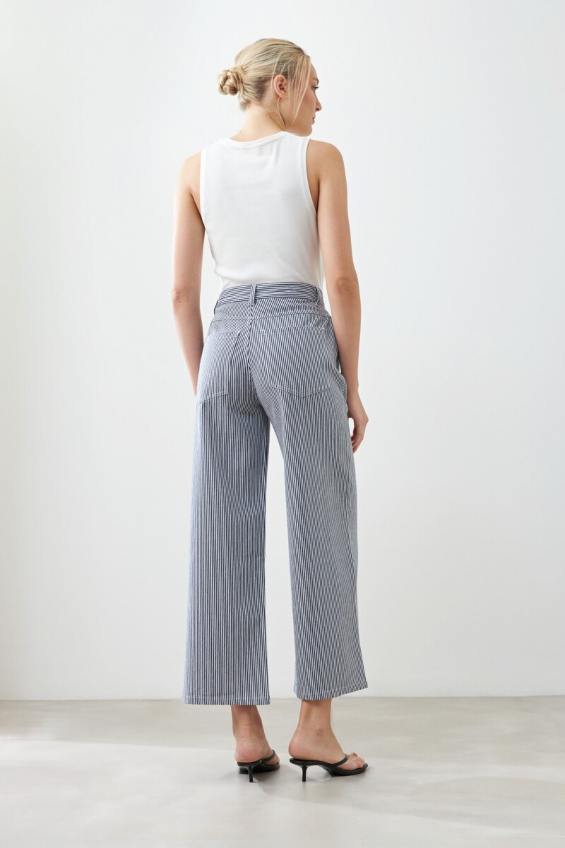 Pantalón de jean rayado crudo