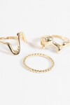 Set anillos metálicos dorado
