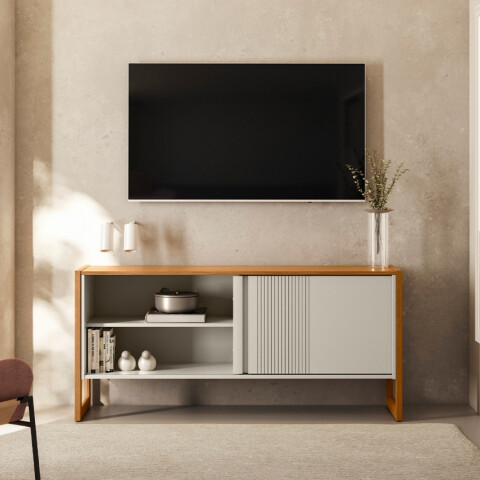 LINEA - RACK GOLD PARA TV 55" NATURE OFF WHITE LINEA - RACK GOLD PARA TV 55" NATURE OFF WHITE