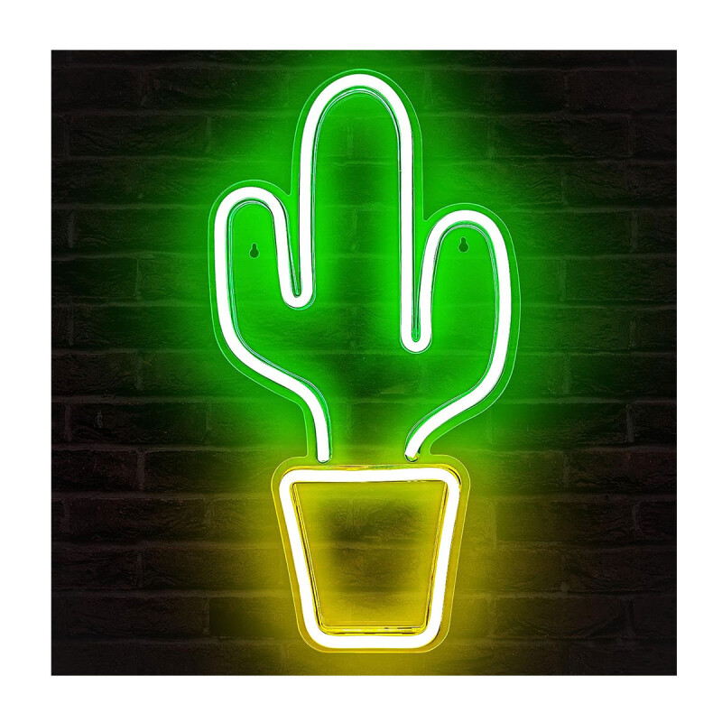 Cartel neon dos colores LED diseño cactus Cartel neon dos colores LED diseño cactus