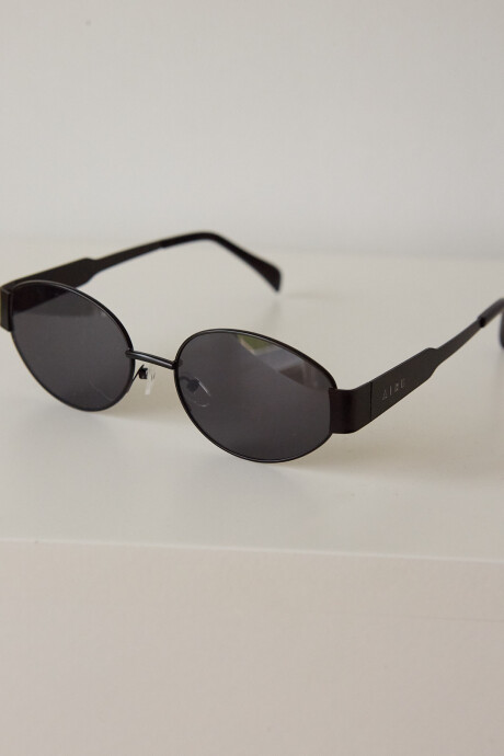 METAL ROUND SUNNIES BLACK/BLACK