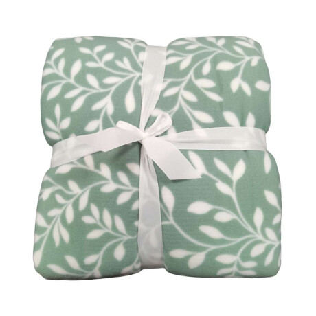 Frazada con Corderito King Size Home Class 240 x 260 cm Hojas Verde