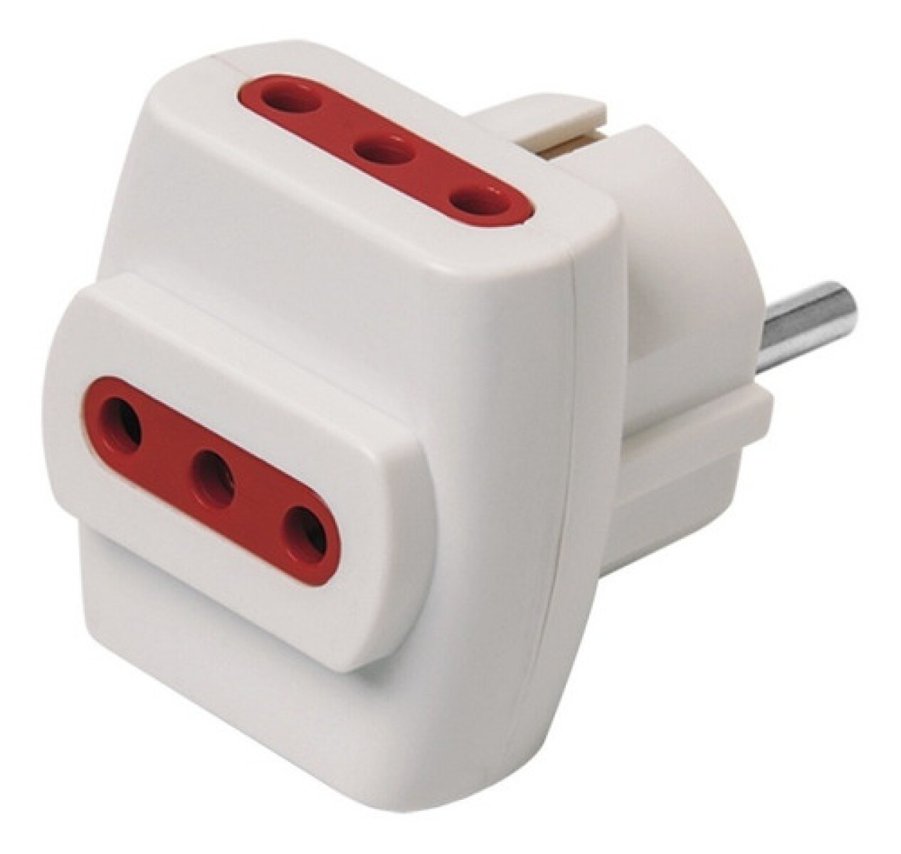 Ficha Derivador Schuko + 3 Modulares Contactum Conatel 