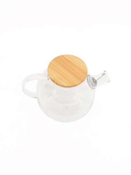 TETERA CON TAPA DE BAMBOO TRANSPARENTE