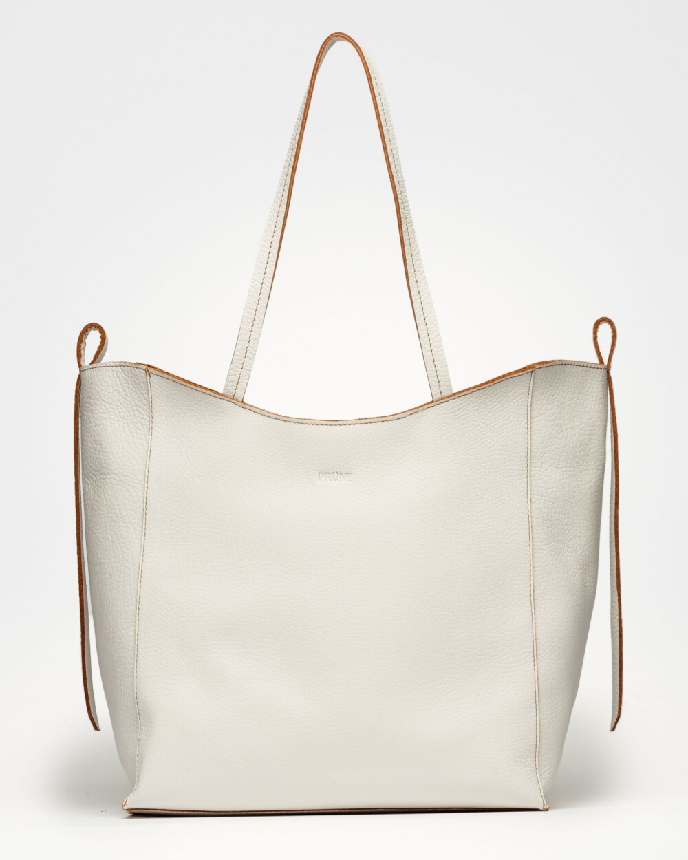 Shopper Cadiz en cuero graneado Blanco