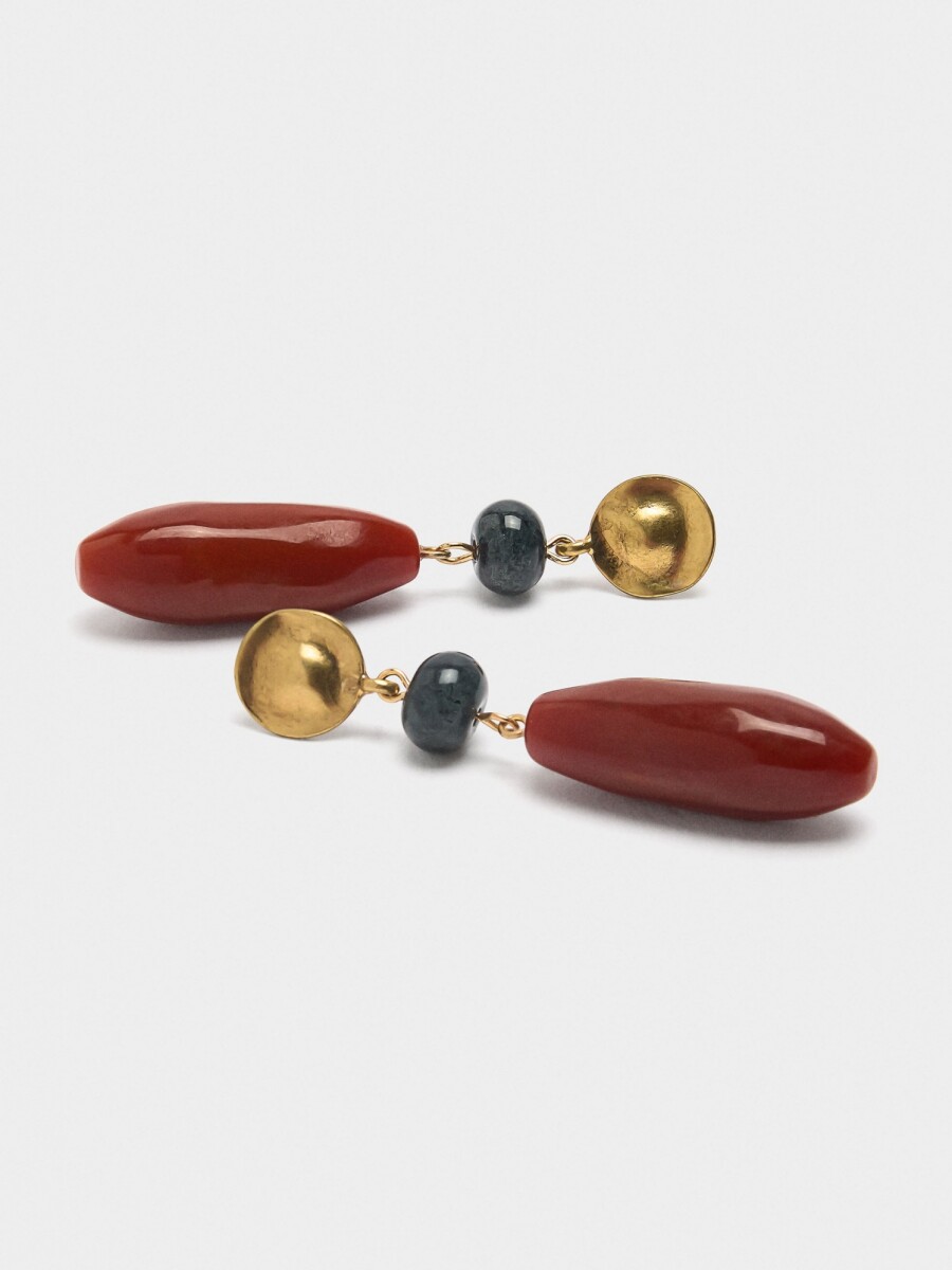 Pendientes Largos Con Piedras multicolor