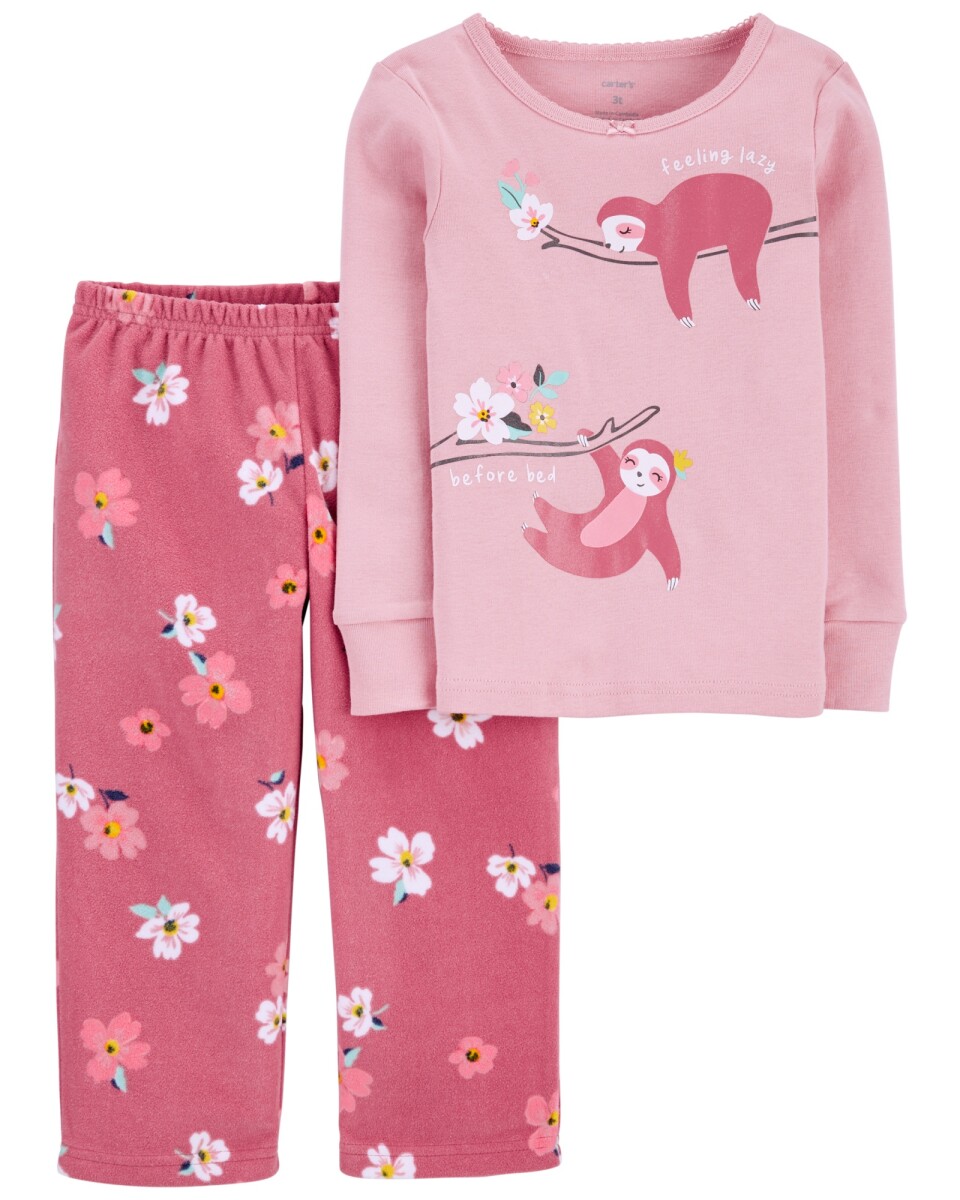 Pijama dos piezas pantalón de micropolar y remera 