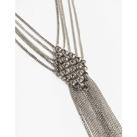 Collares Largos Mesh Plateado Antique Silver
