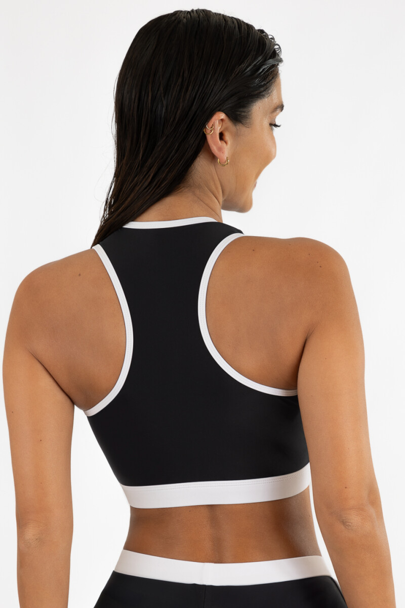 Top sporty liso Negro