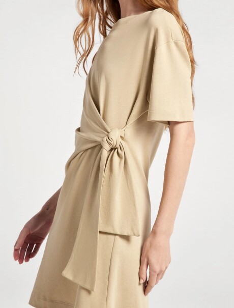 VESTIDO CORTO MANGA CORTA ULTRA SOFT MARRÓN