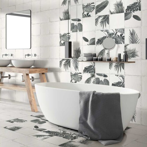 PORCELANATO 25X25 SIN RECTIFICAR MATE BLANCO RUSTICO GAMAS DE BLANCO