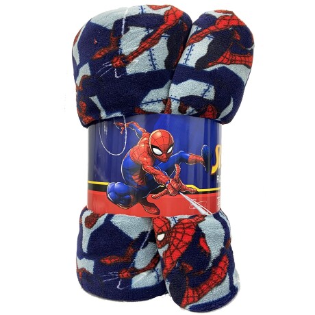 Frazada Infantil Disney 1 plaza tela afelpada y con corderito SPIDER AZUL