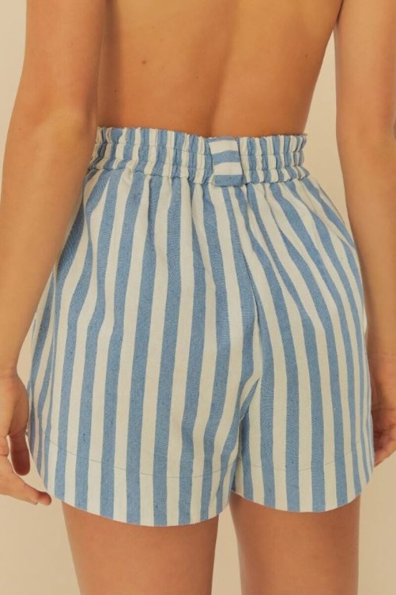 SHORT RAYADO Azul