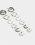 Aros Argollas Set Strass Set De Argollas - Plateado