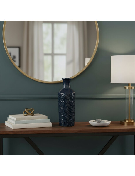 FLORERO ÉTNICO CERÁMICA 11X11X31 AZUL FLORERO ÉTNICO CERÁMICA 11X11X31 AZUL