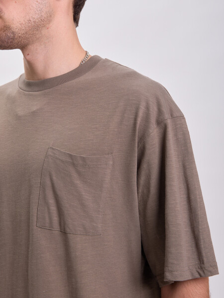 Remera slub bolsillo Verde