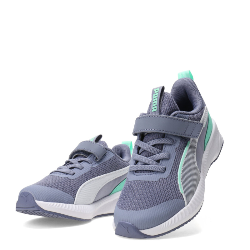 Championes de Niños Puma Flyer 3 Ac+Ps Gris - Verde Menta