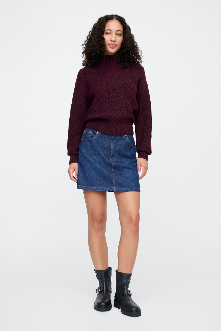 Buzo Polera Ochos Mujer Burgundy 509