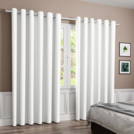 Cortina 100% Blackout set 4 paños 135 x 220 BLANCO