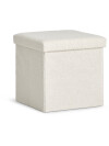 Puf NYSTED 38x38 con almacenaje felpa blanco Puf NYSTED 38x38 con almacenaje felpa blanco