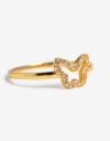 Anillos Chicos Strass Anillo Plata 925 Mariposa - Dorado
